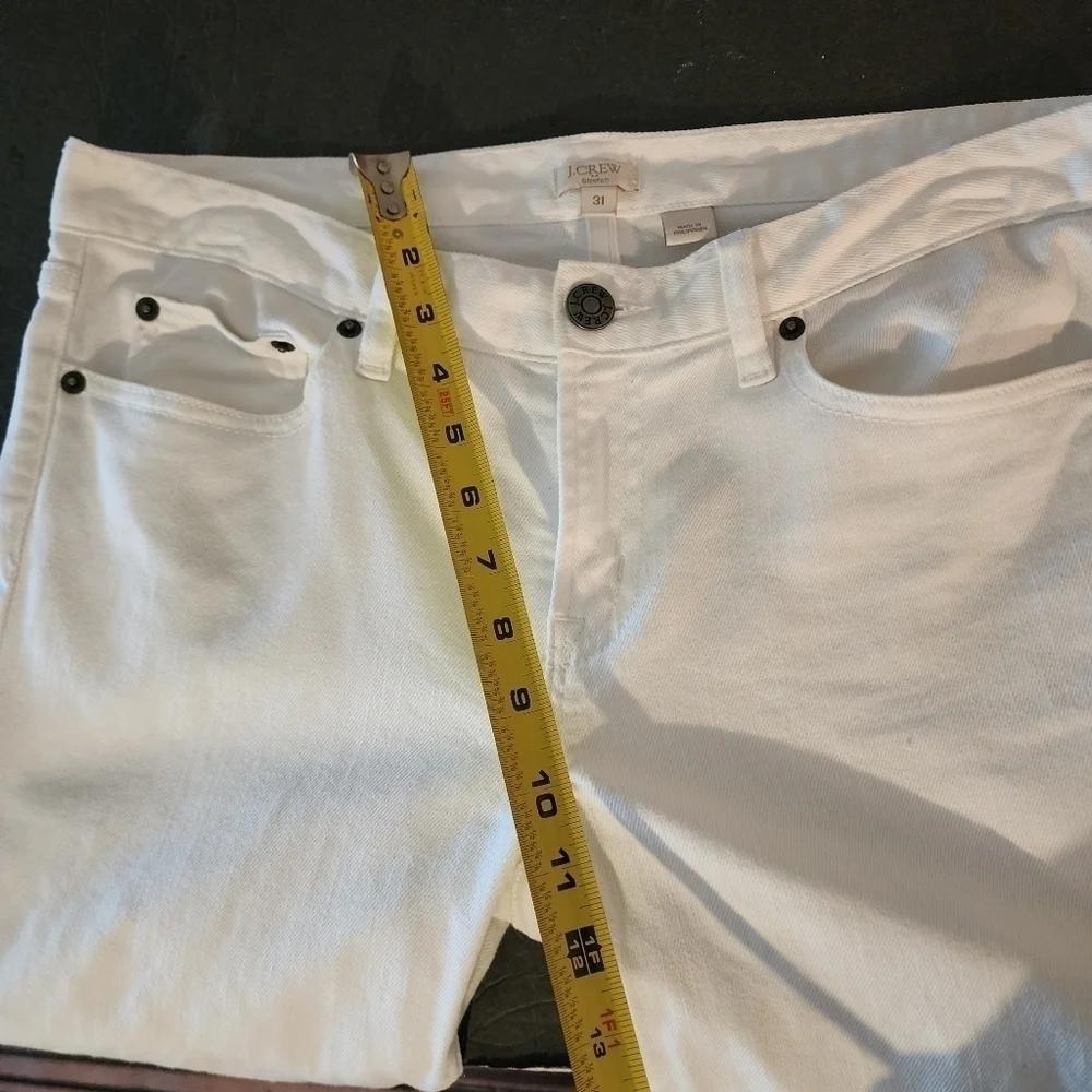J.Crew White & Navy Striped Jeans Size 31 (spot) Inseam 27